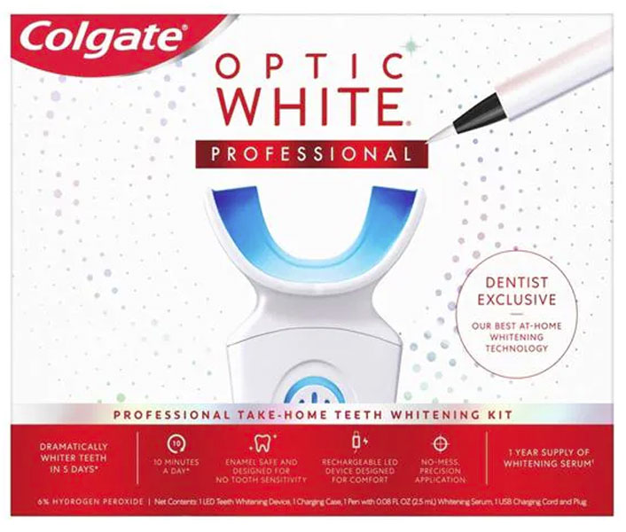 Colgate Optic White Take Home Tooth Whitening Complete Kit 6% Hyd Prx