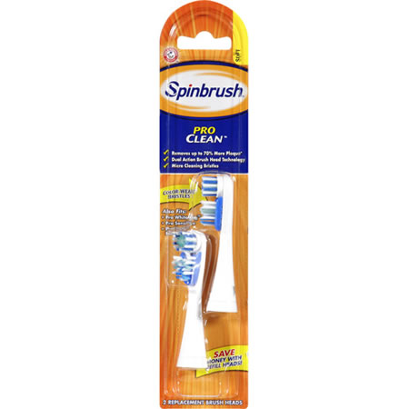 Spinbrush Pro Clean Replacement Brush Heads  2 pack